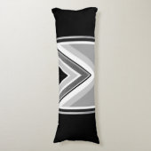 Diagonale zwarte grijze streep lichaamskussen (Voorkant Verticaal)