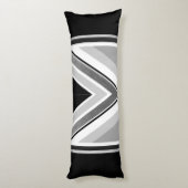 Diagonale zwarte grijze streep lichaamskussen (Achterkant (Verticaal))