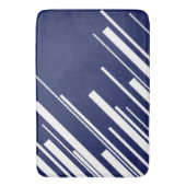 Diagonalen - Blauw en wit Badmat (Voorkant Verticaal)
