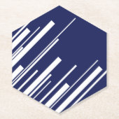 Diagonalen - Blauw en Wit Kartonnen Onderzetters (Voorkant)