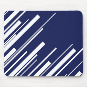 Diagonalen - Blauw en wit Muismat