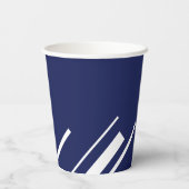 Diagonalen - Blauw en wit Papieren Bekers (Achterkant)