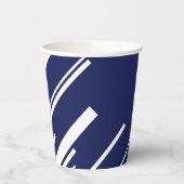 Diagonalen - Blauw en wit Papieren Bekers (Links)