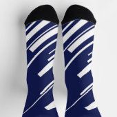 Diagonalen - Blauw en wit Sokken (Top)