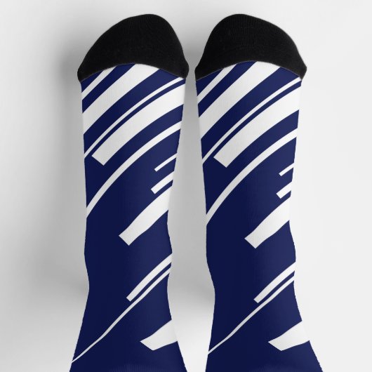 Diagonalen - Blauw en wit Sokken (Top)