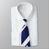 Diagonalen - Blauw en wit Stropdas (Gebonden)