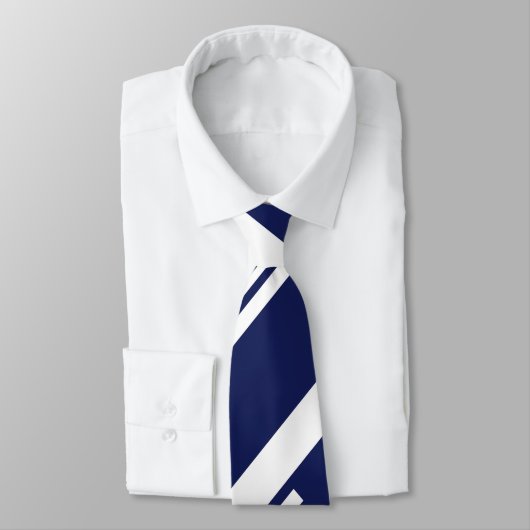 Diagonalen - Blauw en wit Stropdas (Gebonden)