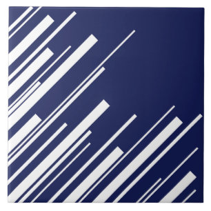Diagonalen - Blauw en wit Tegeltje