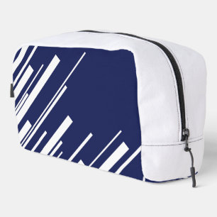 Diagonalen - Blauw en Wit Toilettasje