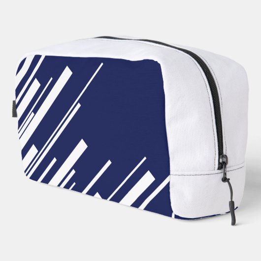 Diagonalen - Blauw en Wit Toilettasje (Rechterhoek)