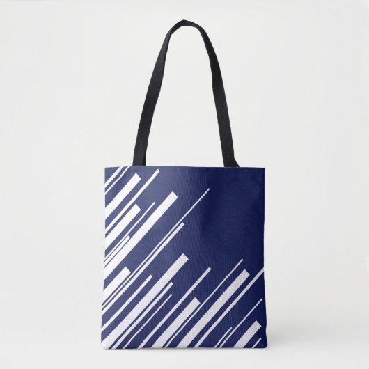 Diagonalen - Blauw en wit Tote Bag (Voorkant)