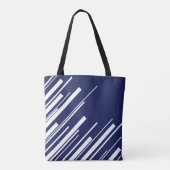 Diagonalen - Blauw en wit Tote Bag (Achterkant)