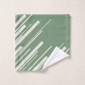 Diagonalen - Groen Bad Handdoek (Wasdoekje)