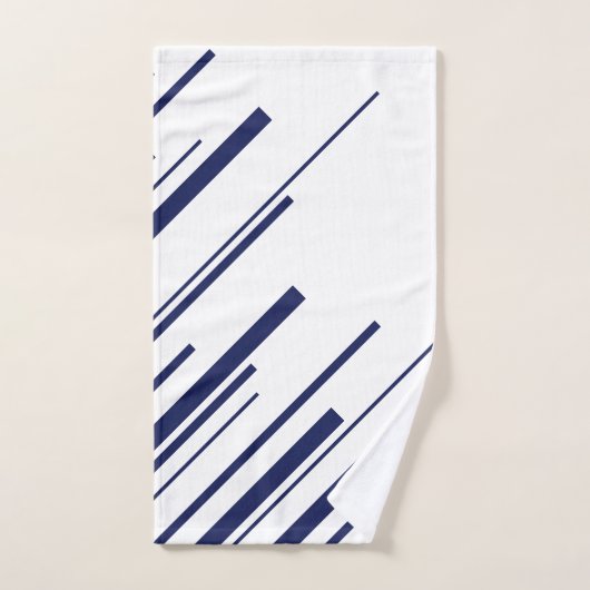 Diagonalen in blauw en wit bad handdoek (Handdoek)