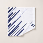 Diagonalen in blauw en wit bad handdoek (Wasdoekje)