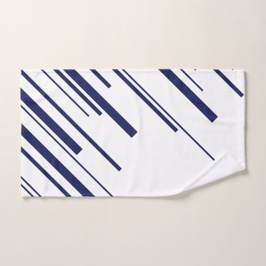 Diagonalen in blauw en wit bad handdoek (Handdoek)