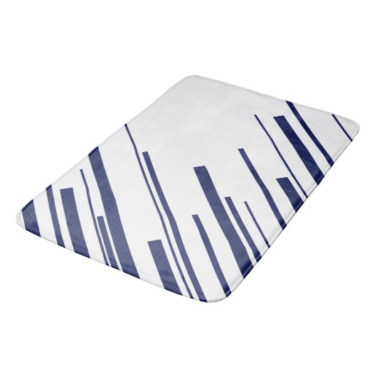 Diagonalen in blauw en wit badmat (Gekanteld)