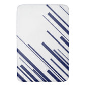 Diagonalen in blauw en wit badmat (Voorkant Verticaal)