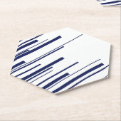 Diagonalen in Blauw en Wit Kartonnen Onderzetters (Schuin)