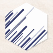 Diagonalen in Blauw en Wit Kartonnen Onderzetters (Voorkant)