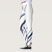 Diagonalen in blauw en wit leggings (Links)