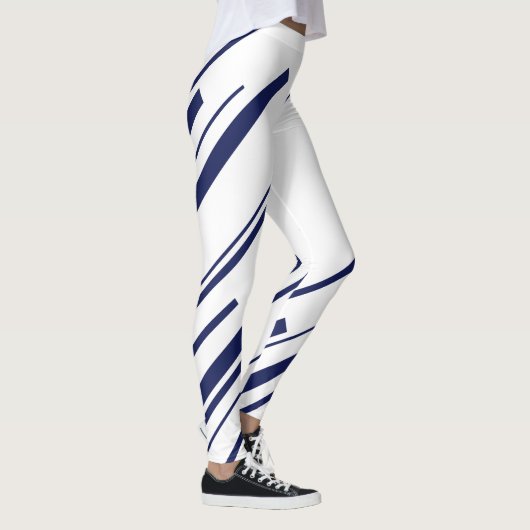 Diagonalen in blauw en wit leggings (Rechts)