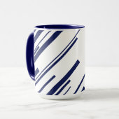 Diagonalen in blauw en wit mok (Voorkant links)