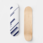 Diagonalen in blauw en wit persoonlijk skateboard (Voorkant)