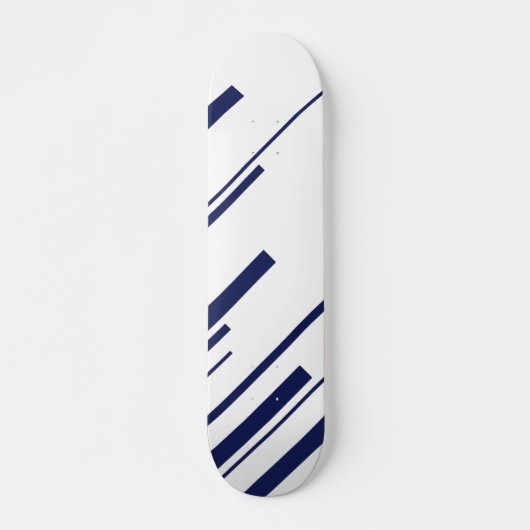 Diagonalen in blauw en wit persoonlijk skateboard (Voorkant)