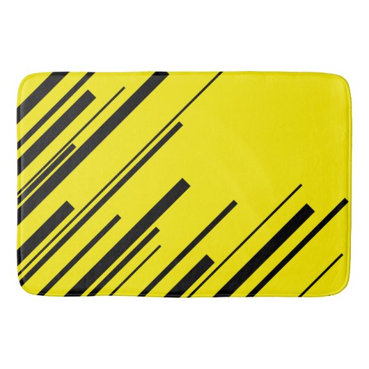 Diagonalen in Geel en Zwart Badmat (Voorkant)