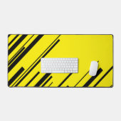 Diagonalen in Geel en Zwart Bureaumat (Keyboard & Muis)