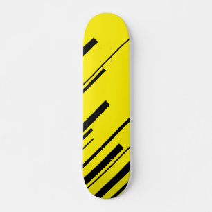 Diagonalen in Geel en Zwart Persoonlijk Skateboard