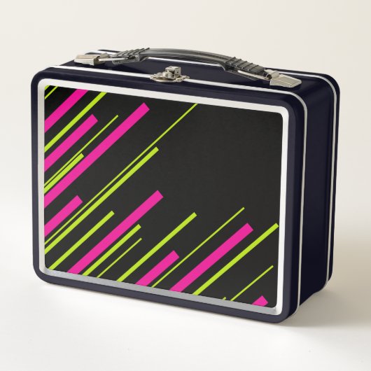 Diagonalen in Lime Green, Hot Pink en Black (Voorkant)