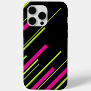 Diagonalen in Lime Green, Hot Pink en Black iPhone 15 Pro Max Hoesje