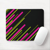 Diagonalen in Lime Green, Hot Pink en Black Muismat (Met muis)