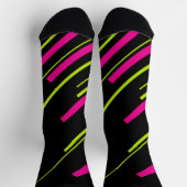 Diagonalen in Lime Green, Hot Pink en Black Sokken (Top)