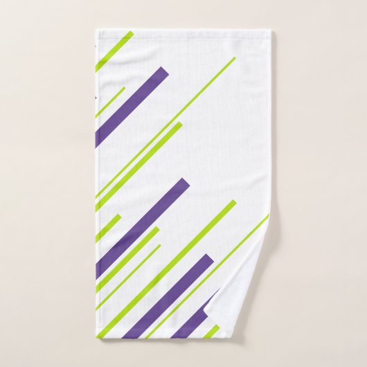 Diagonalen in Lime Groen en Paarse Bad Handdoek (Handdoek)