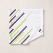 Diagonalen in Lime Groen en Paarse Bad Handdoek (Wasdoekje)