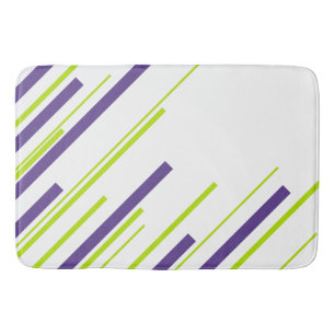 Diagonalen in Lime Groen en Paarse Badmat