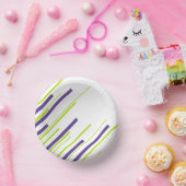 Diagonalen in Lime Groen en Paarse Papieren Kommen (Feest)