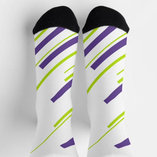 Diagonalen in Lime Groen en Paarse Sokken (Top)