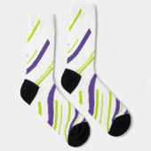 Diagonalen in Lime Groen en Paarse Sokken (Rechts)