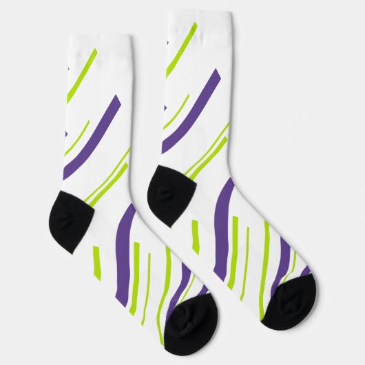 Diagonalen in Lime Groen en Paarse Sokken (Rechts)