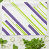 Diagonalen in Lime Groen en Paarse Theedoek (Gevouwen)