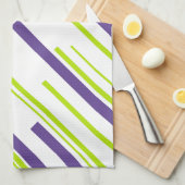 Diagonalen in Lime Groen en Paarse Theedoek (Quarter Fold)