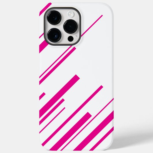 Diagonalen in Magenta en Wit Case-Mate iPhone Case (Achterkant)