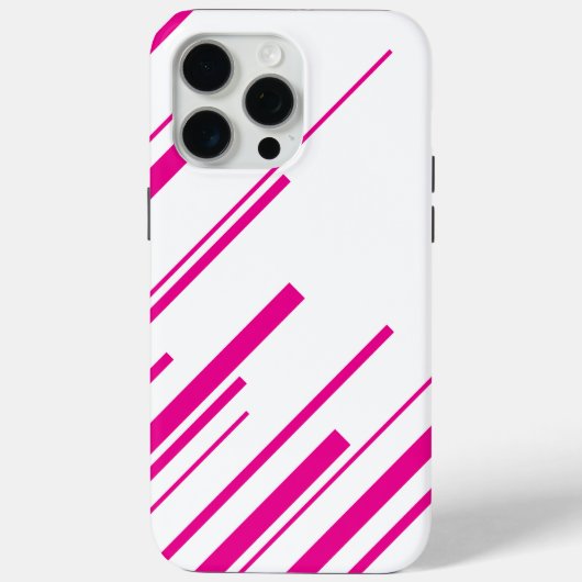 Diagonalen in Magenta en Wit Case-Mate iPhone Case (Achterkant)