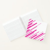 Diagonalen in Magenta en Wit Notitieboek (Binnen)