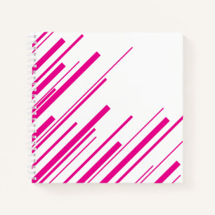 Diagonalen in Magenta en Wit Notitieboek