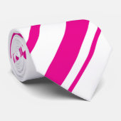 Diagonalen in Magenta en Wit Stropdas (Opgerold)